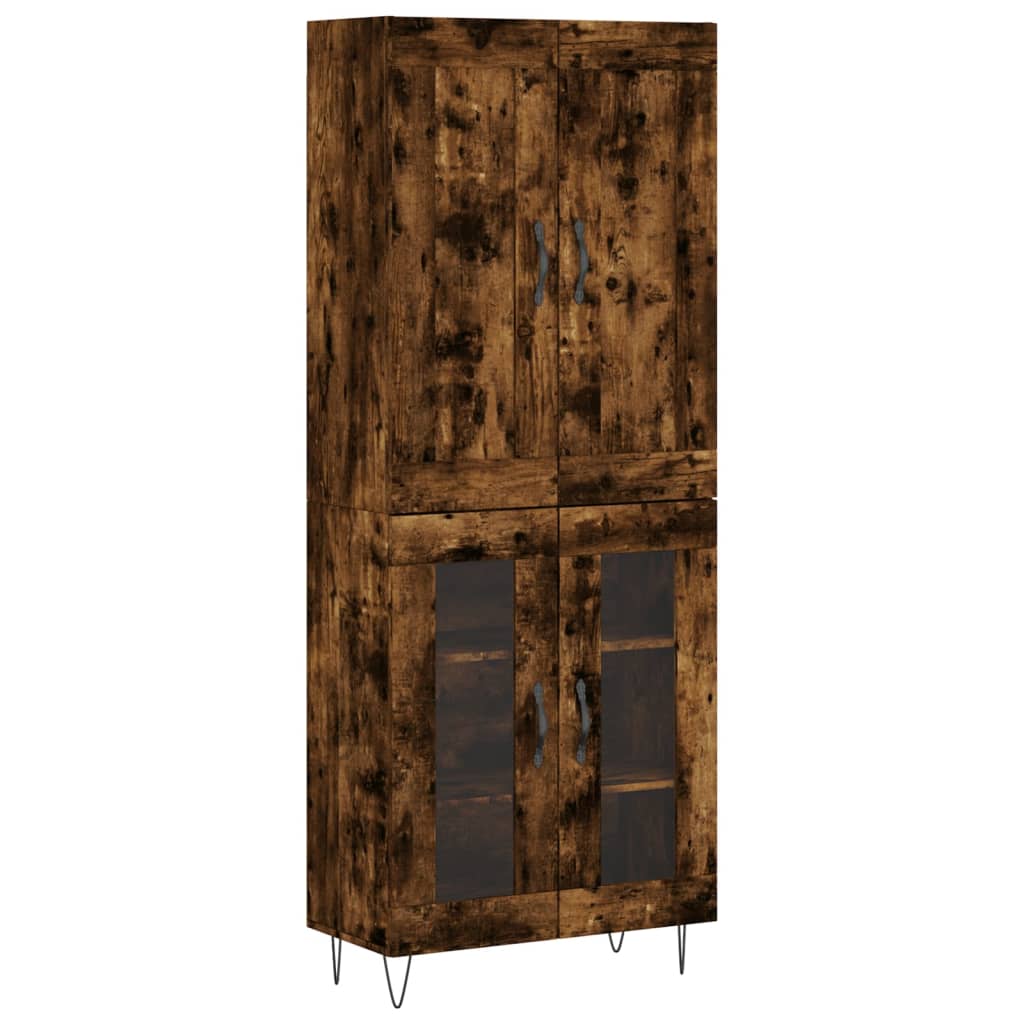Buffet haut Chêne fumé 69,5x34x180 cm Bois d'ingénierie - XIOS