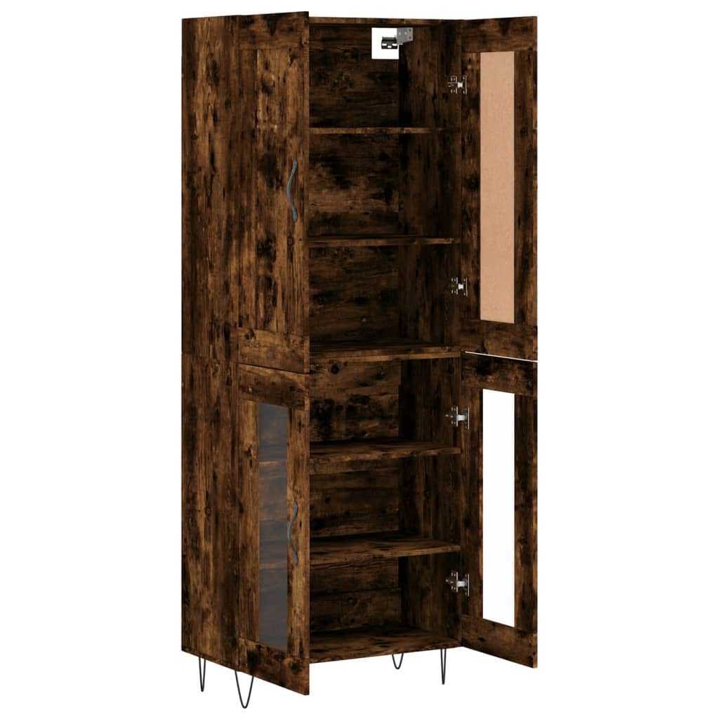 Buffet haut Chêne fumé 69,5x34x180 cm Bois d'ingénierie - XIOS