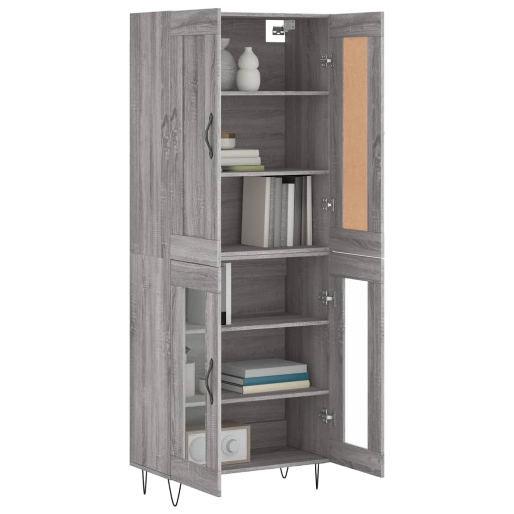 Buffet haut Sonoma gris 69,5x34x180 cm Bois d'ingénierie - XIOS