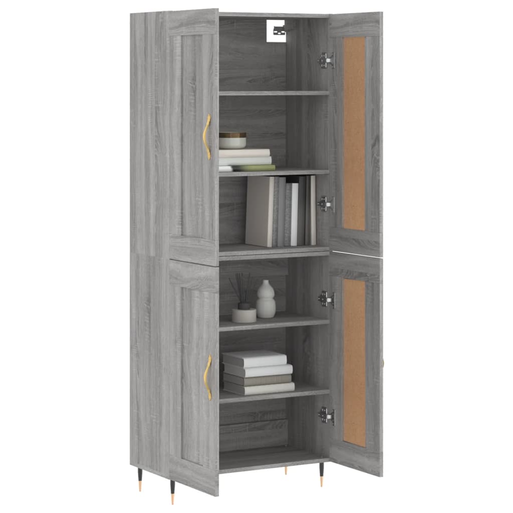 Buffet haut Sonoma gris 69,5x34x180 cm Bois d'ingénierie - XIOS