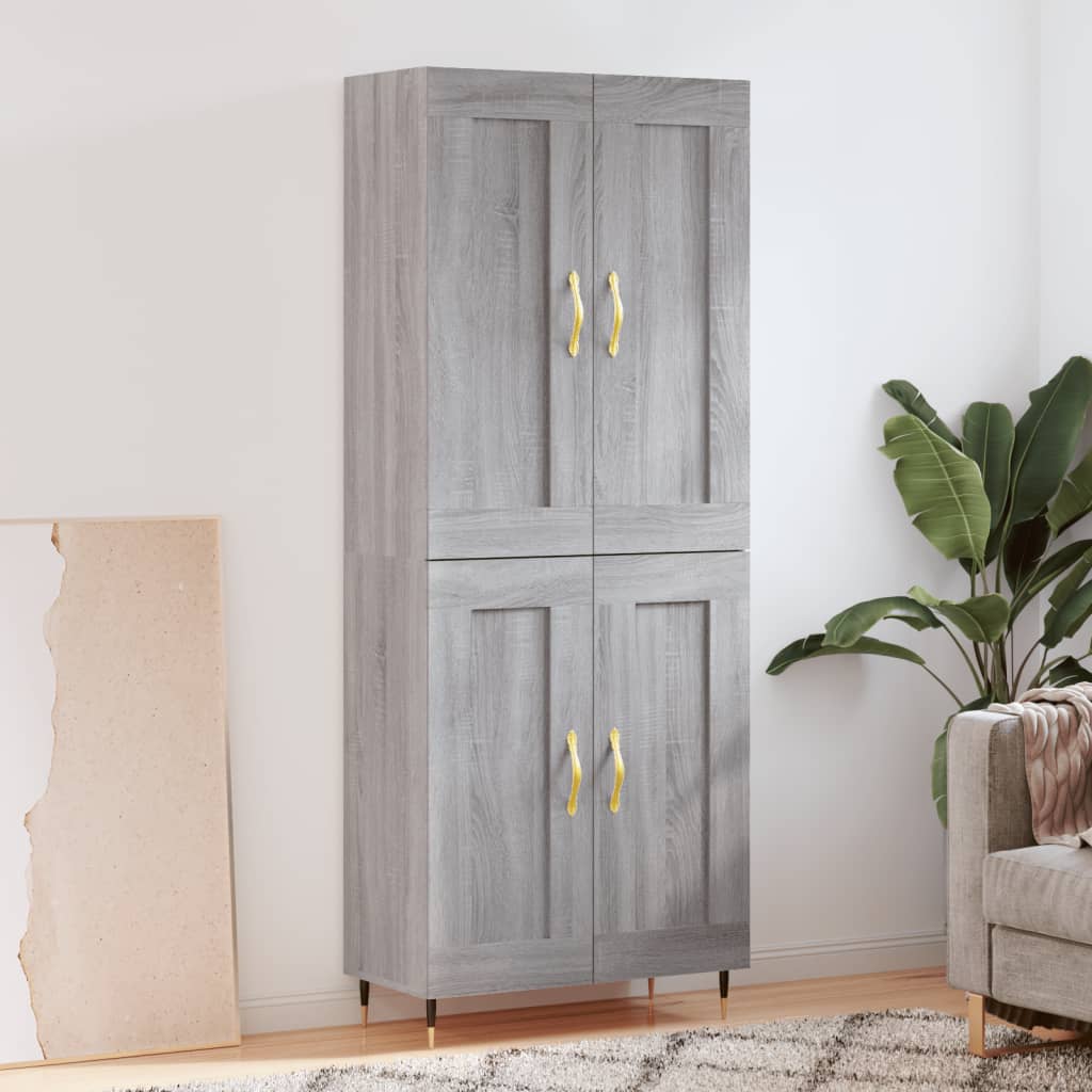 Buffet haut Sonoma gris 69,5x34x180 cm Bois d'ingénierie - XIOS