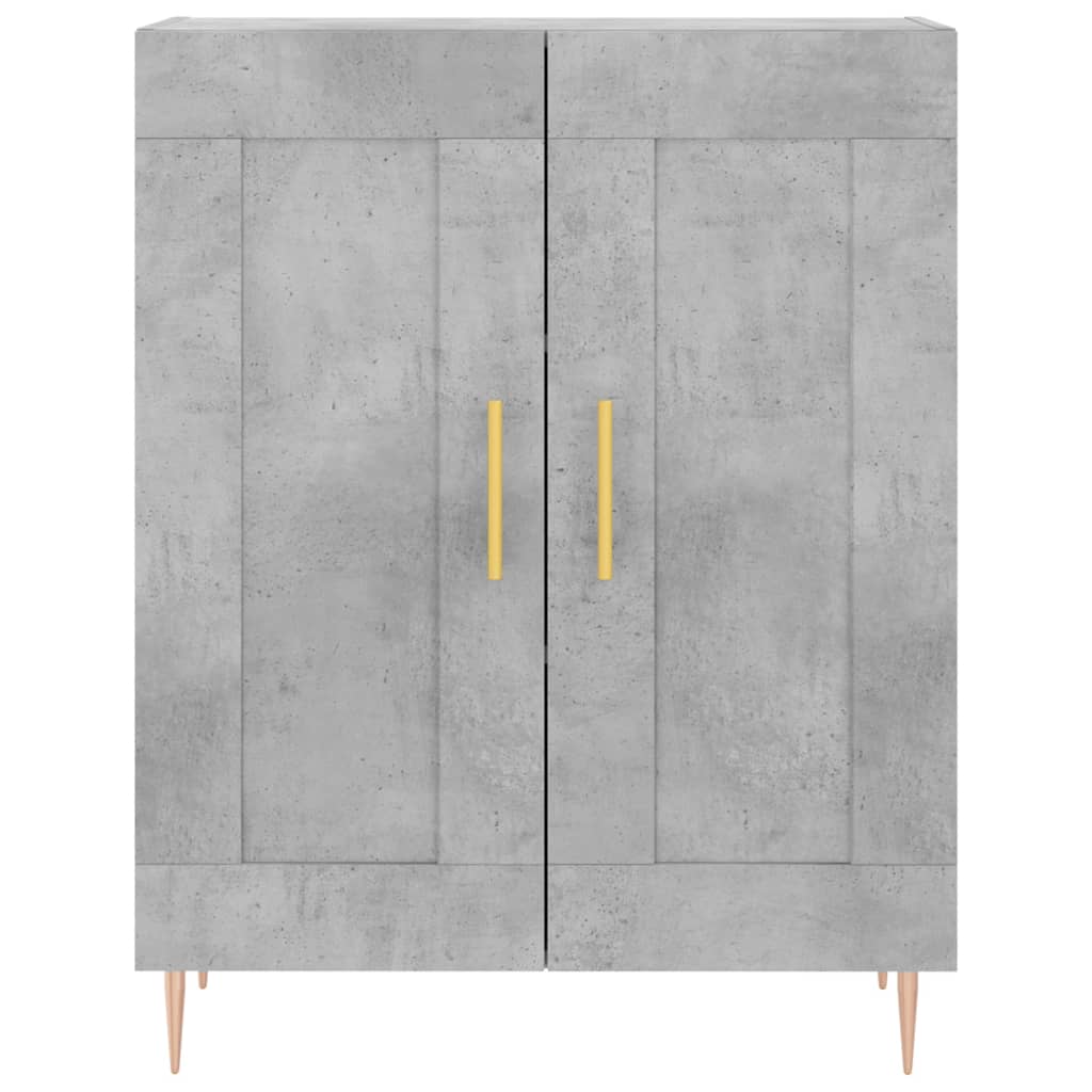 Buffet haut Gris béton 69,5x34x180 cm Bois d'ingénierie - XIOS