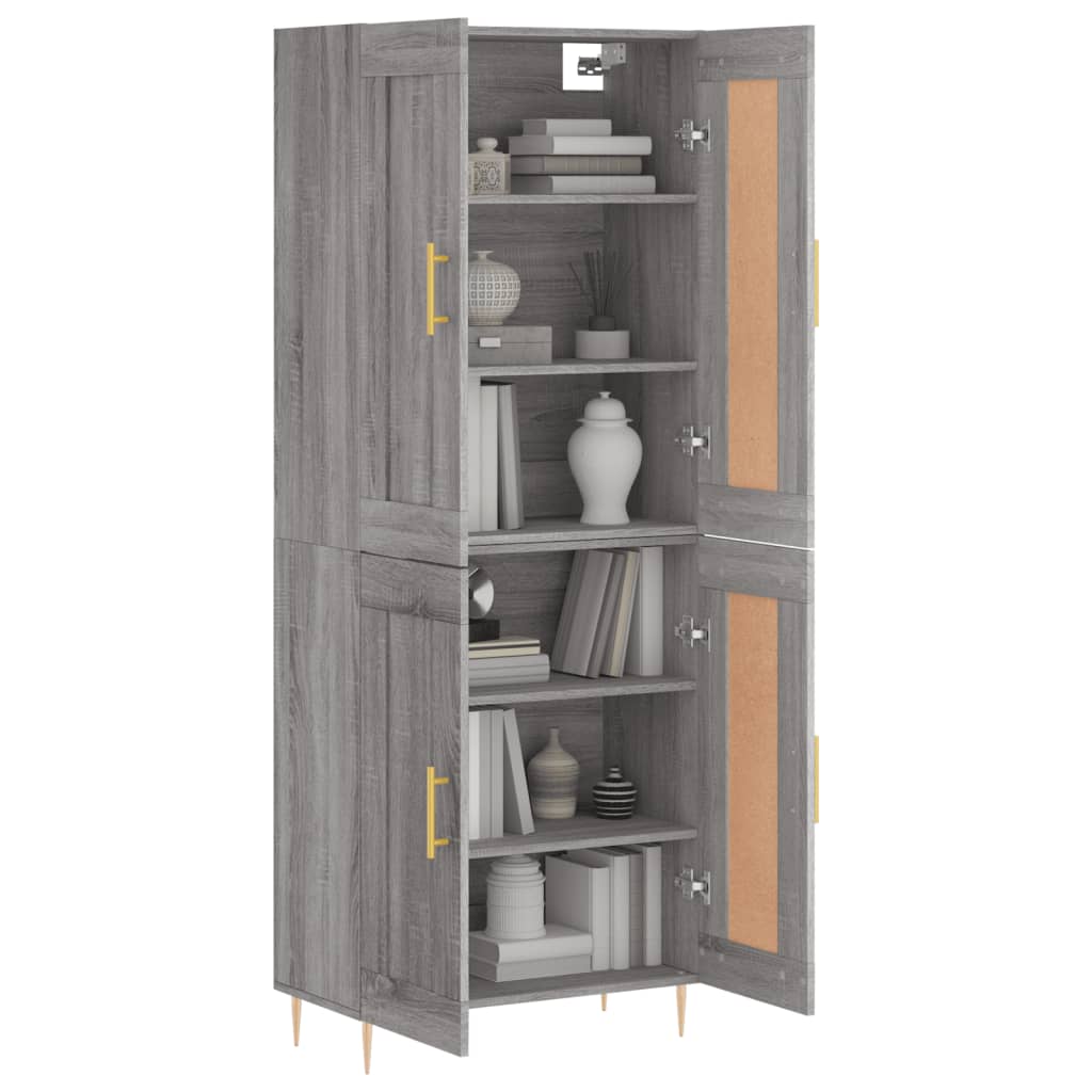 Buffet haut Sonoma gris 69,5x34x180 cm Bois d'ingénierie - XIOS