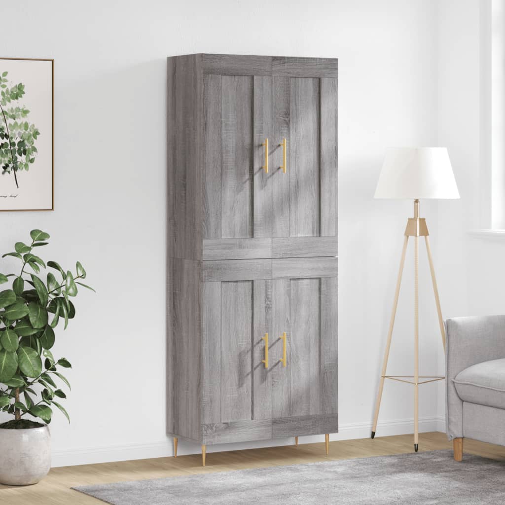 Buffet haut Sonoma gris 69,5x34x180 cm Bois d'ingénierie - XIOS