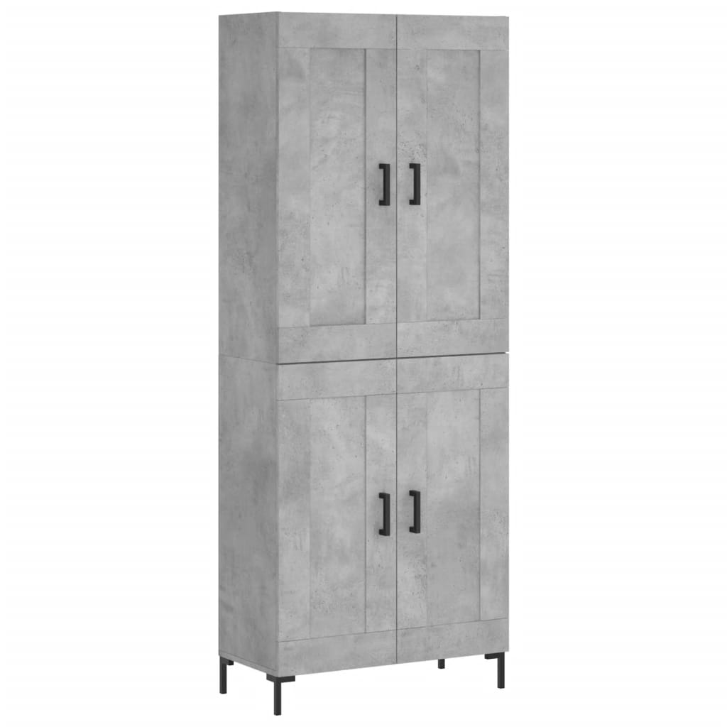 Buffet haut Gris béton 69,5x34x180 cm Bois d'ingénierie - XIOS