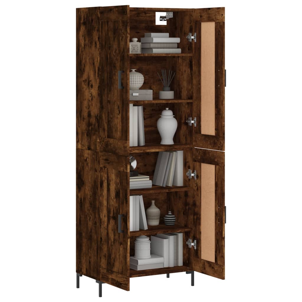 Buffet haut Chêne fumé 69,5x34x180 cm Bois d'ingénierie - XIOS
