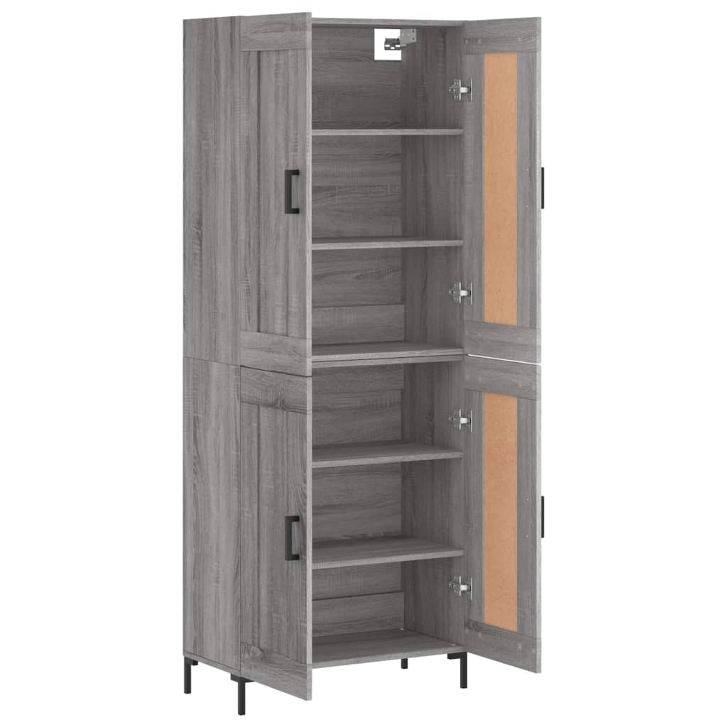 Buffet haut Sonoma gris 69,5x34x180 cm Bois d'ingénierie