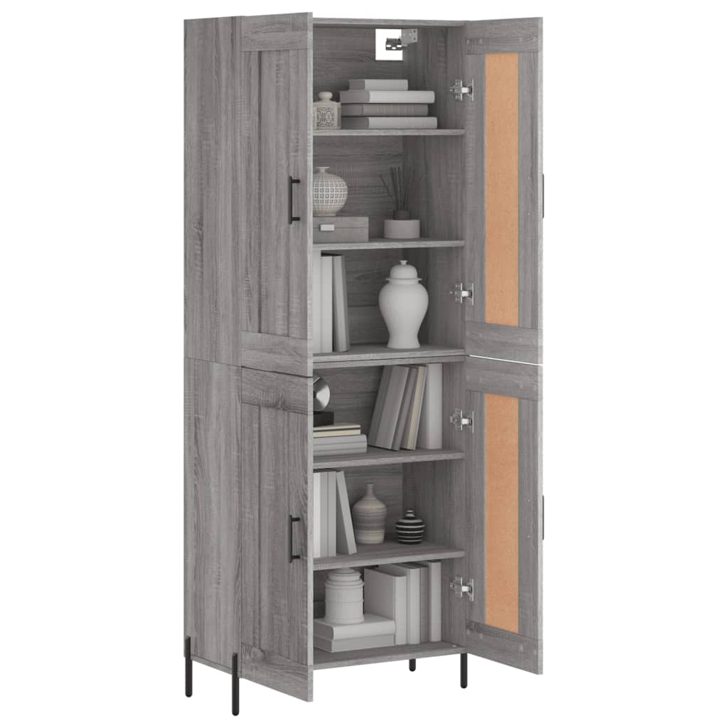 Buffet haut Sonoma gris 69,5x34x180 cm Bois d'ingénierie - XIOS
