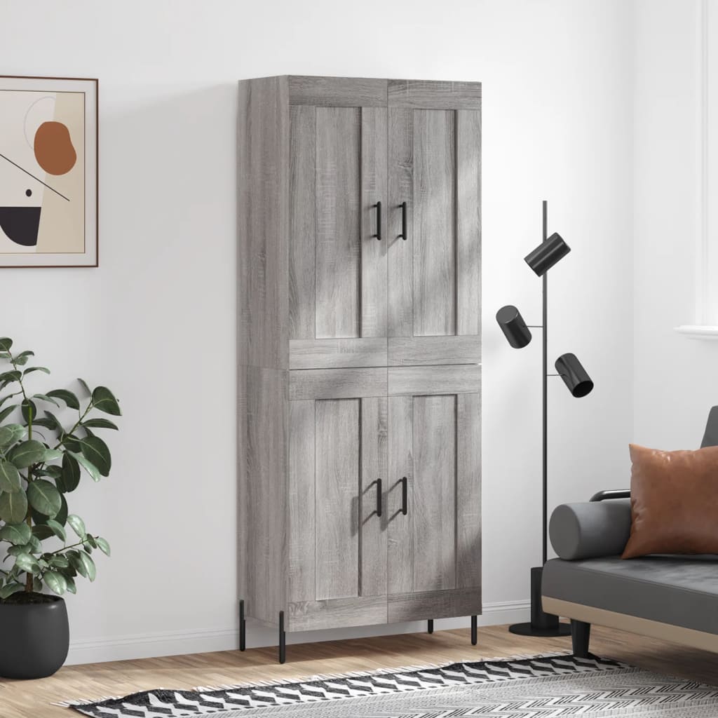 Buffet haut Sonoma gris 69,5x34x180 cm Bois d'ingénierie - XIOS