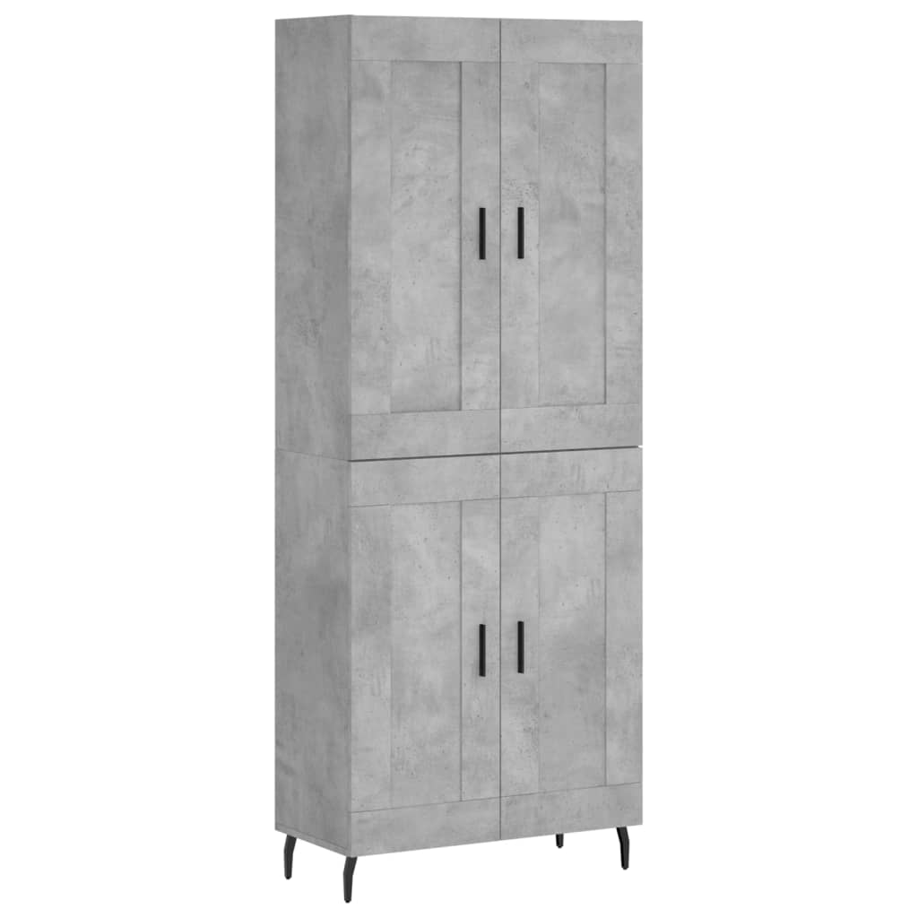 Buffet haut Gris béton 69,5x34x180 cm Bois d'ingénierie - XIOS