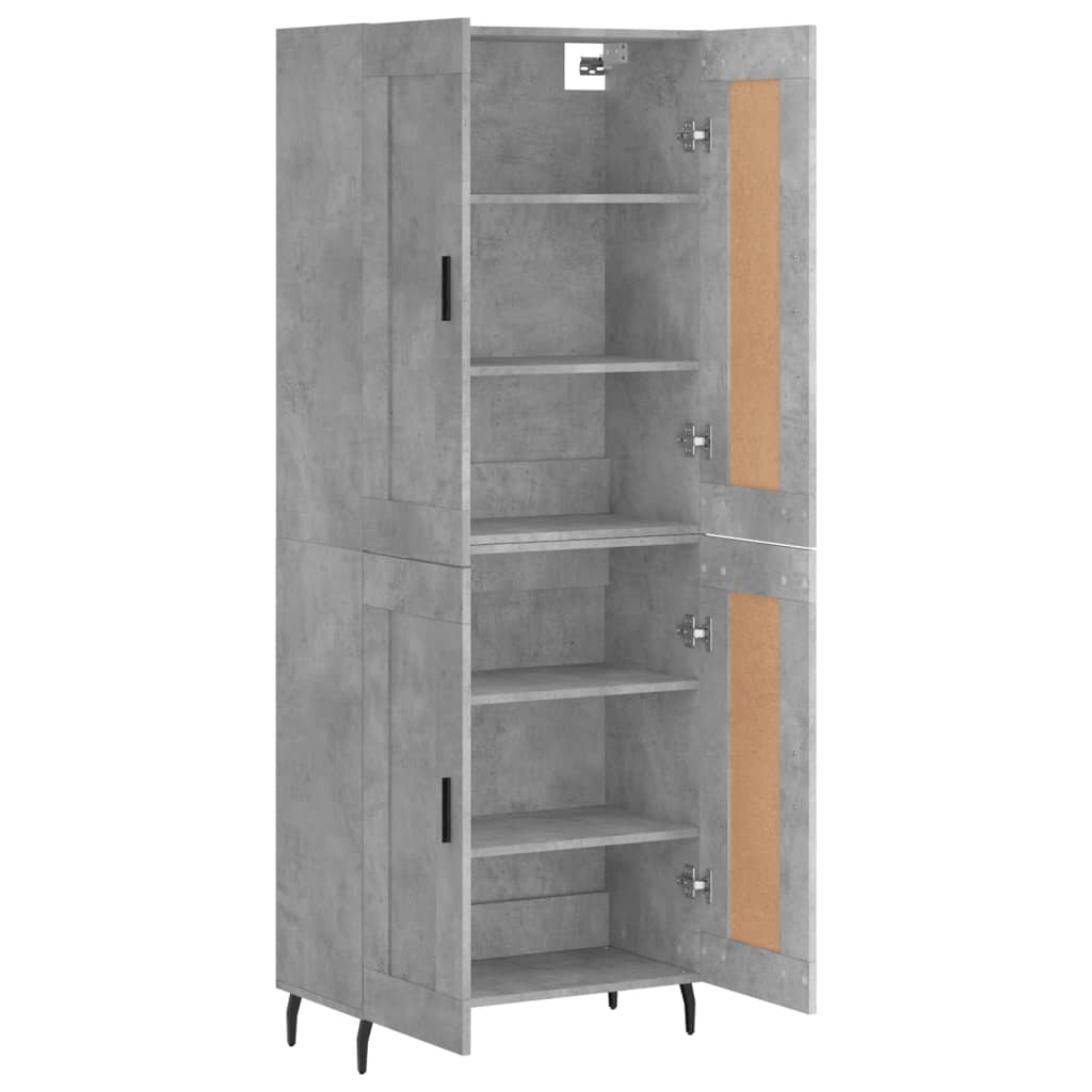 Buffet haut Gris béton 69,5x34x180 cm Bois d'ingénierie - XIOS