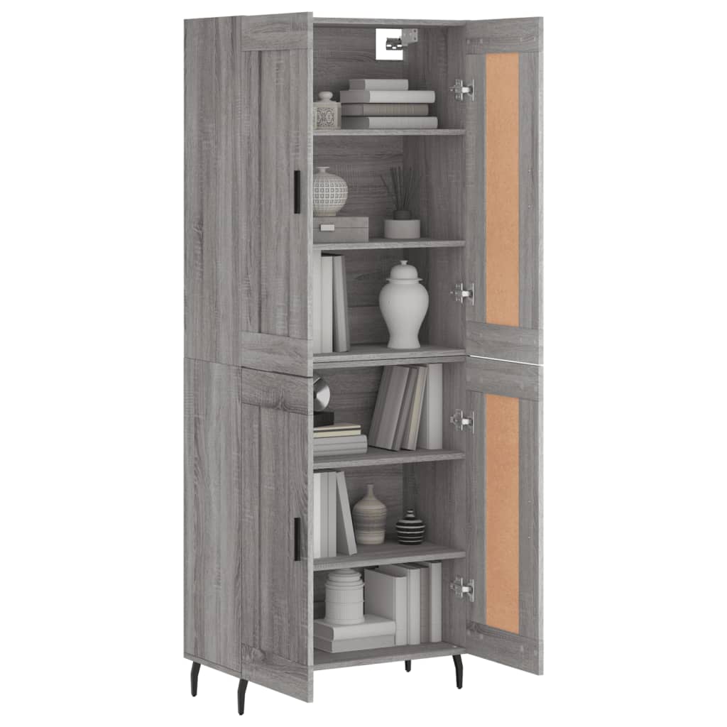 Buffet haut Sonoma gris 69,5x34x180 cm Bois d'ingénierie - XIOS