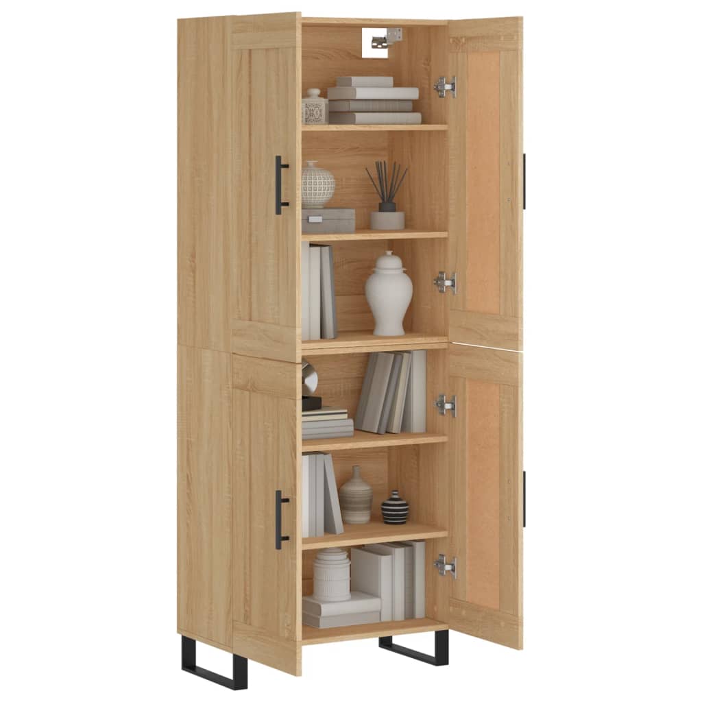 Buffet haut Chêne sonoma 69,5x34x180 cm Bois d'ingénierie