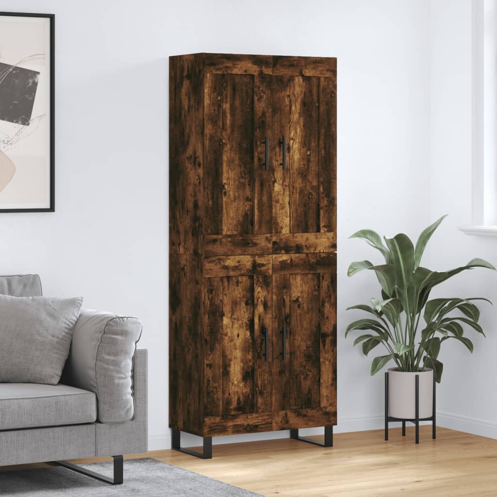 Buffet haut Chêne fumé 69,5x34x180 cm Bois d'ingénierie - XIOS