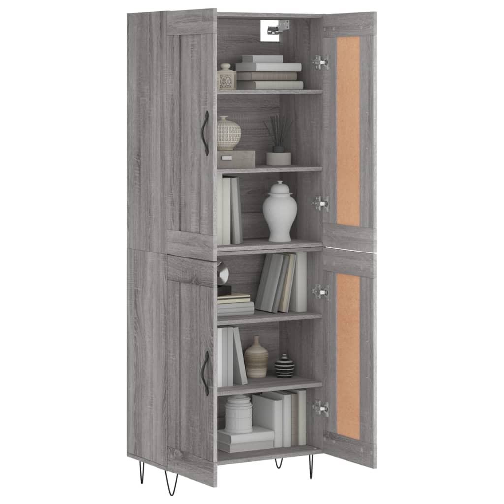 Buffet haut Sonoma gris 69,5x34x180 cm Bois d'ingénierie - XIOS