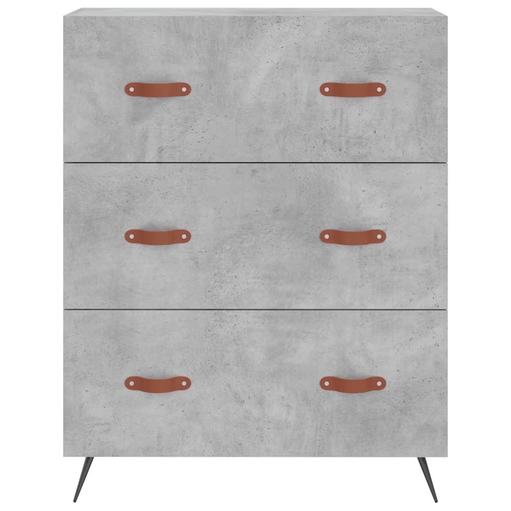 Buffet haut Gris béton 69,5x34x180 cm Bois d'ingénierie - XIOS