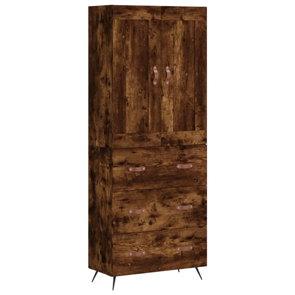 Buffet haut Chêne fumé 69,5x34x180 cm Bois d'ingénierie - XIOS