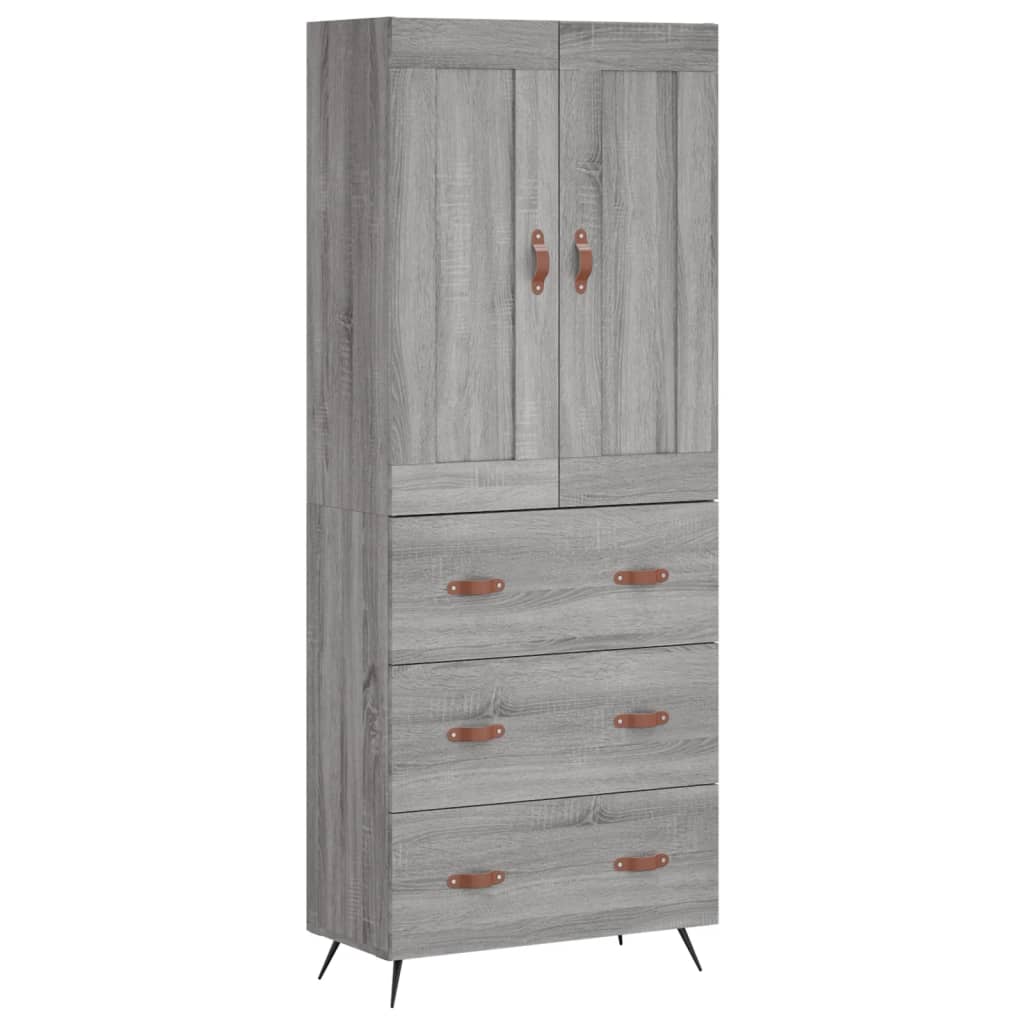 Buffet haut Sonoma gris 69,5x34x180 cm Bois d'ingénierie - XIOS