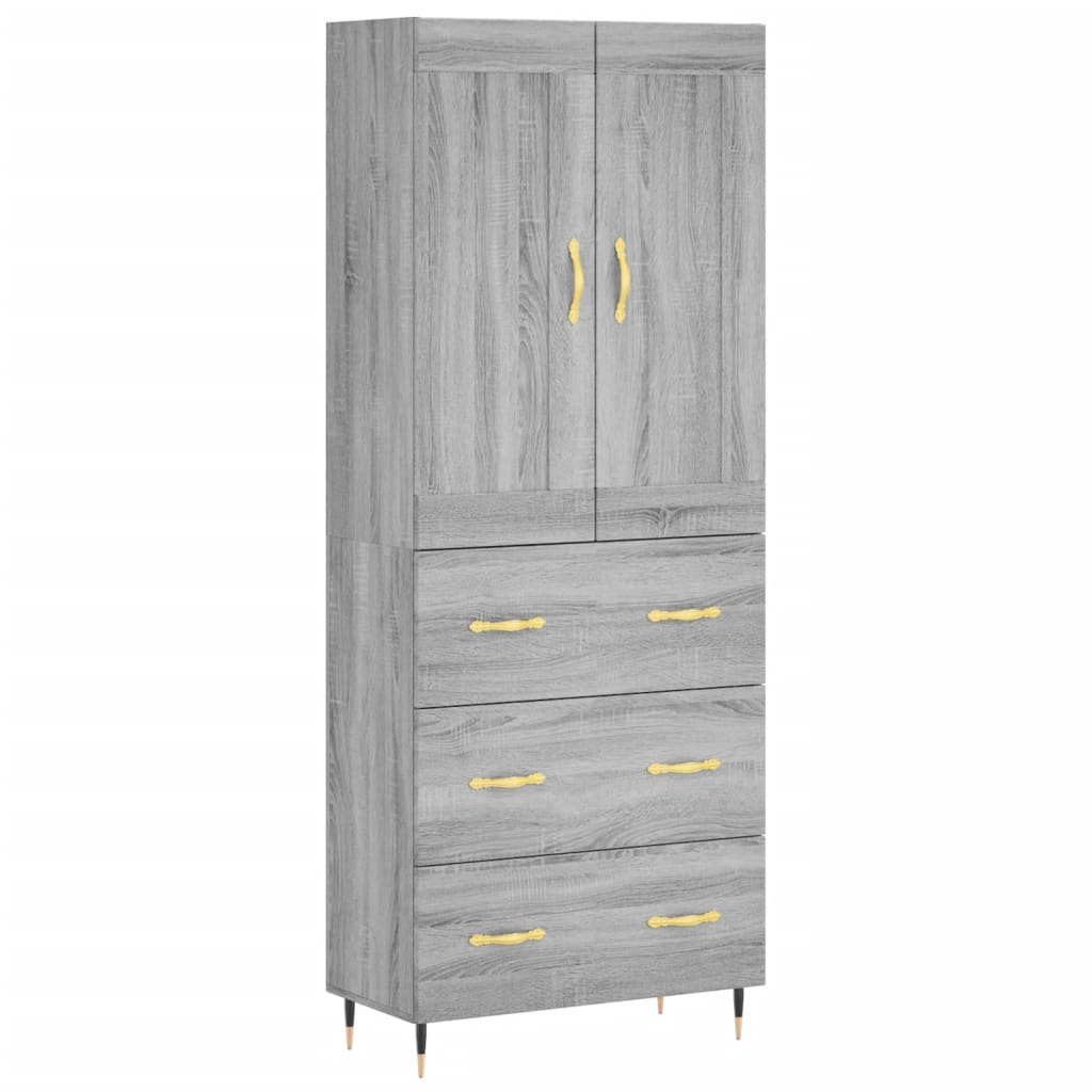 Buffet haut Sonoma gris 69,5x34x180 cm Bois d'ingénierie - XIOS