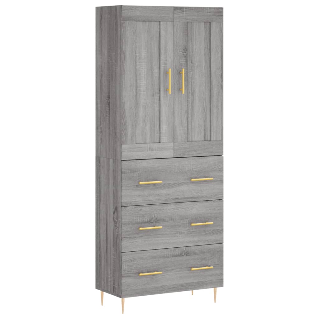 Buffet haut Sonoma gris 69,5x34x180 cm Bois d'ingénierie