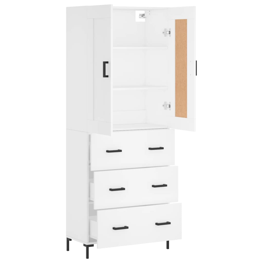 Buffet haut Blanc 69,5x34x180 cm Bois d'ingénierie - XIOS