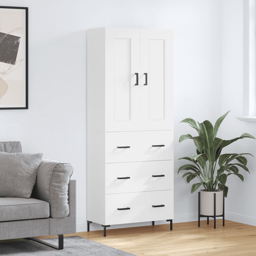 Buffet haut Blanc 69,5x34x180 cm Bois d'ingénierie - XIOS