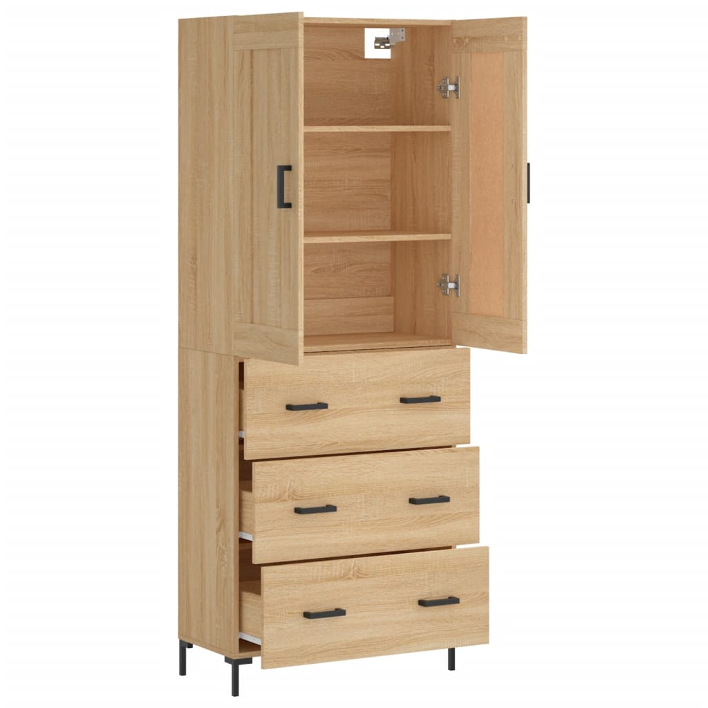 Buffet haut Chêne sonoma 69,5x34x180 cm Bois d'ingénierie - XIOS
