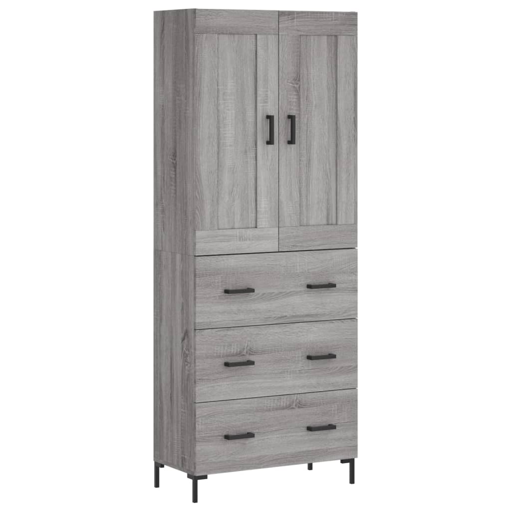 Buffet haut Sonoma gris 69,5x34x180 cm Bois d'ingénierie - XIOS