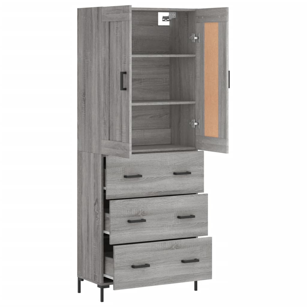 Buffet haut Sonoma gris 69,5x34x180 cm Bois d'ingénierie - XIOS
