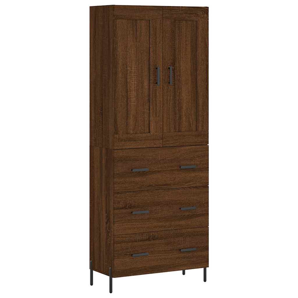 Buffet haut Chêne marron 69,5x34x180 cm Bois d'ingénierie - XIOS