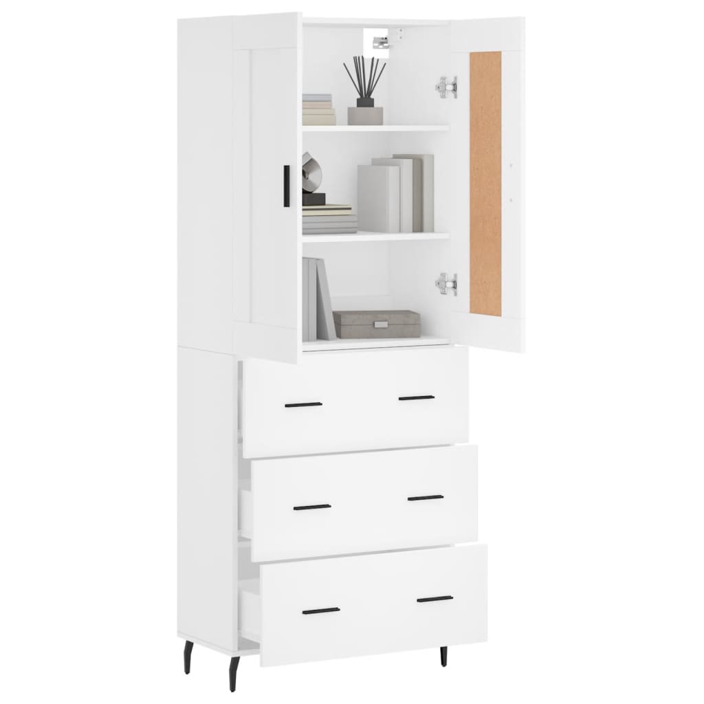 Buffet haut Blanc 69,5x34x180 cm Bois d'ingénierie - XIOS