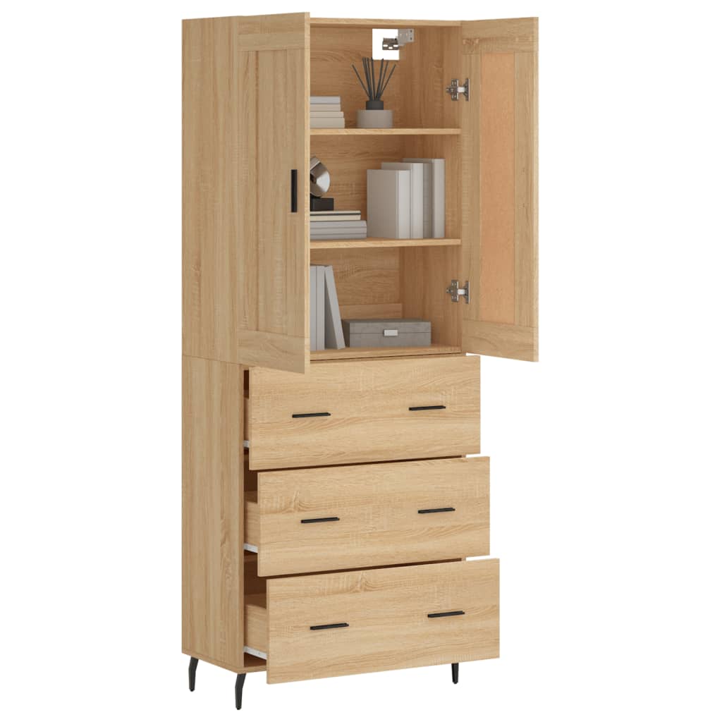 Buffet haut Chêne sonoma 69,5x34x180 cm Bois d'ingénierie