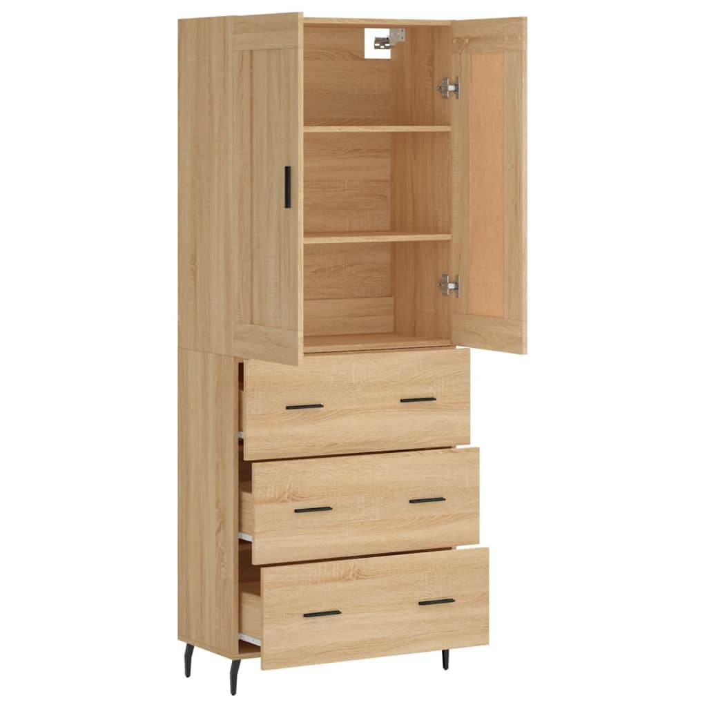 Buffet haut Chêne sonoma 69,5x34x180 cm Bois d'ingénierie