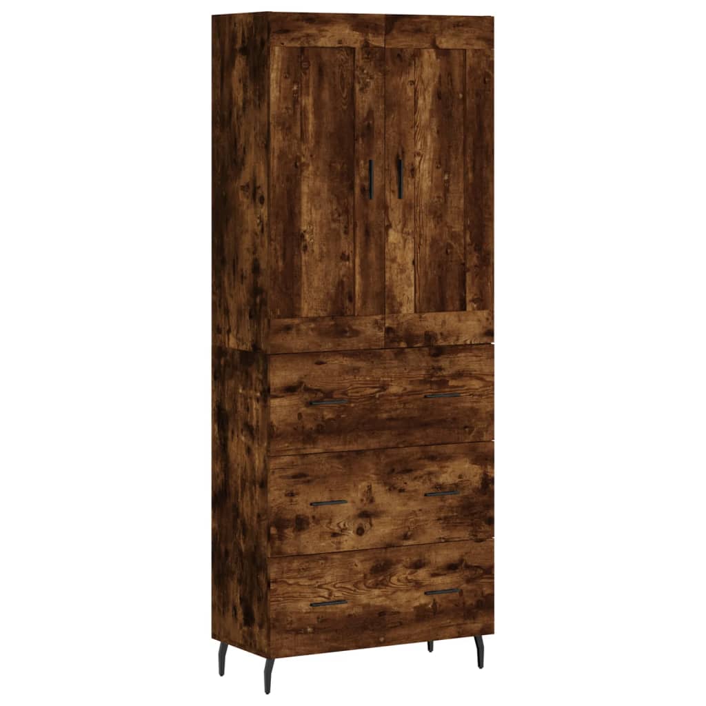 Buffet haut Chêne fumé 69,5x34x180 cm Bois d'ingénierie - XIOS