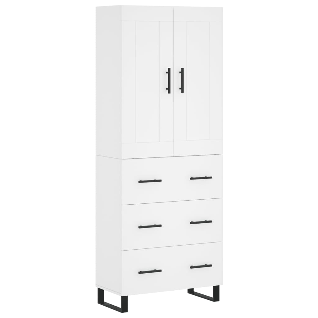 Buffet haut Blanc 69,5x34x180 cm Bois d'ingénierie
