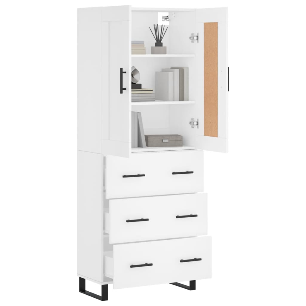 Buffet haut Blanc 69,5x34x180 cm Bois d'ingénierie - XIOS