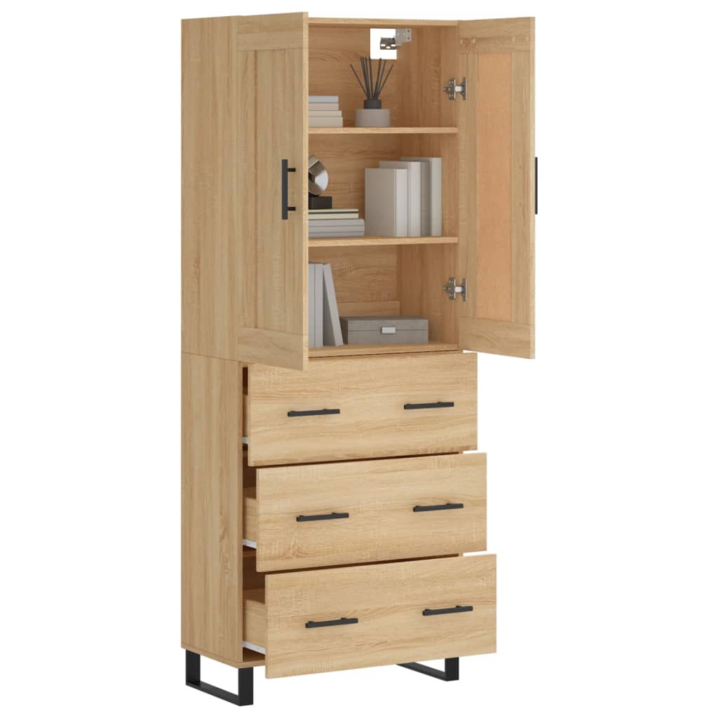 Buffet haut Chêne sonoma 69,5x34x180 cm Bois d'ingénierie