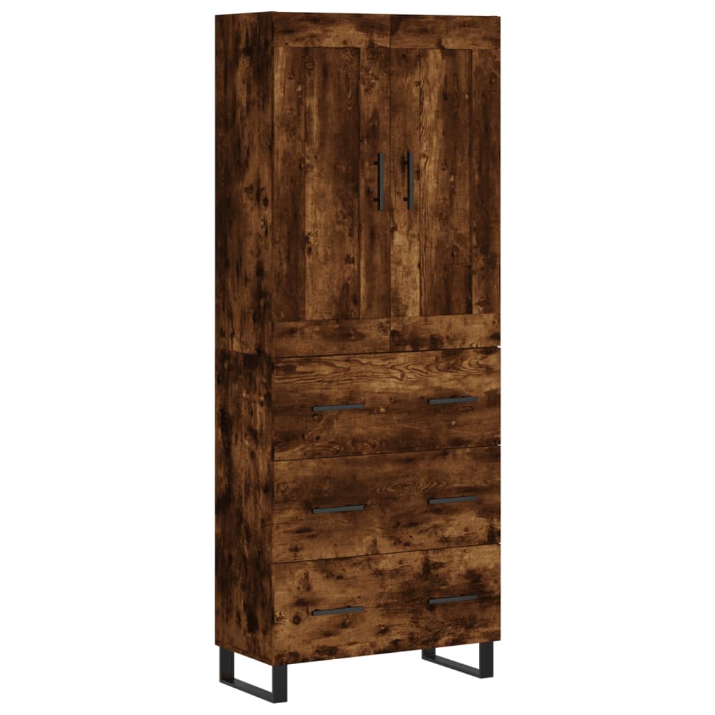 Buffet haut Chêne fumé 69,5x34x180 cm Bois d'ingénierie - XIOS