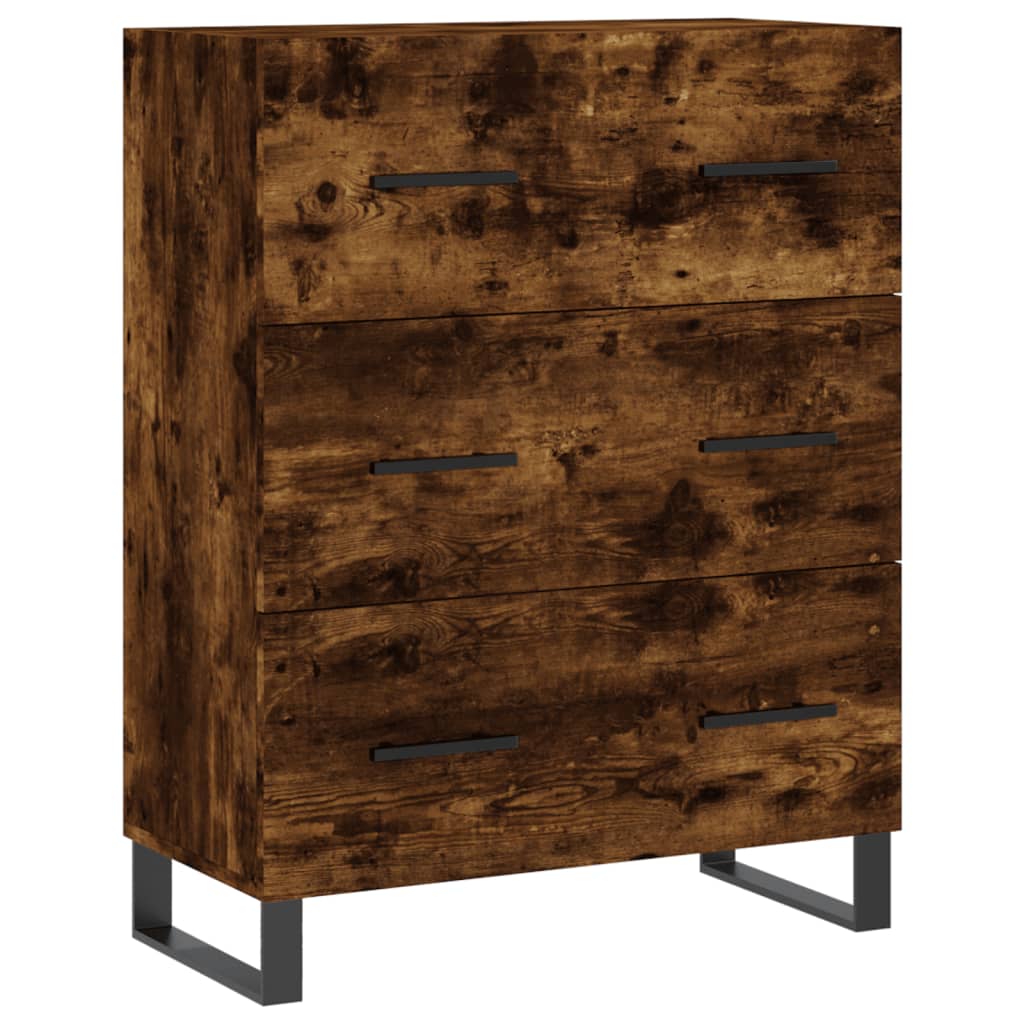 Buffet haut Chêne fumé 69,5x34x180 cm Bois d'ingénierie - XIOS
