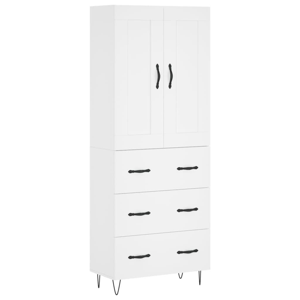 Buffet haut Blanc 69,5x34x180 cm Bois d'ingénierie - XIOS