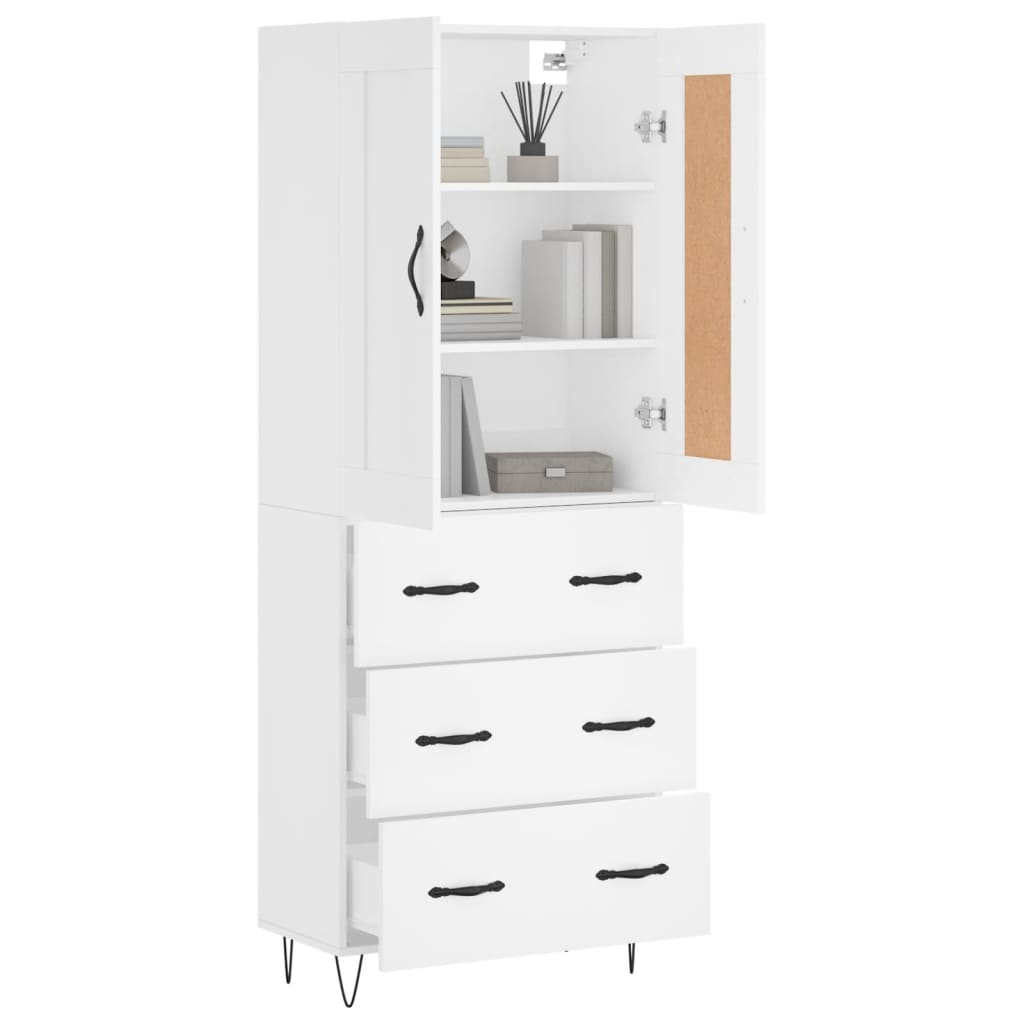 Buffet haut Blanc 69,5x34x180 cm Bois d'ingénierie - XIOS
