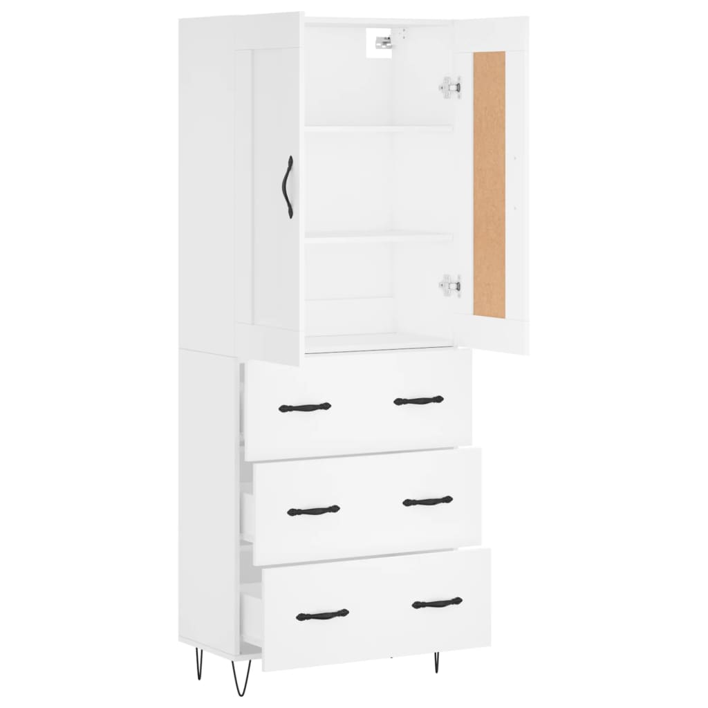 Buffet haut Blanc 69,5x34x180 cm Bois d'ingénierie - XIOS
