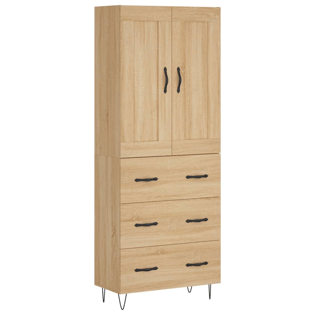Buffet haut Chêne sonoma 69,5x34x180 cm Bois d'ingénierie - XIOS
