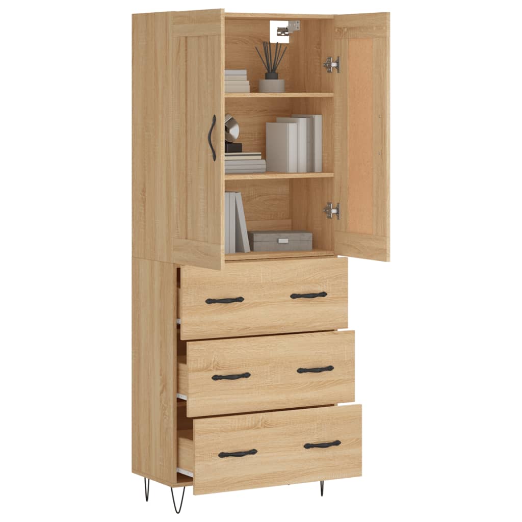 Buffet haut Chêne sonoma 69,5x34x180 cm Bois d'ingénierie - XIOS
