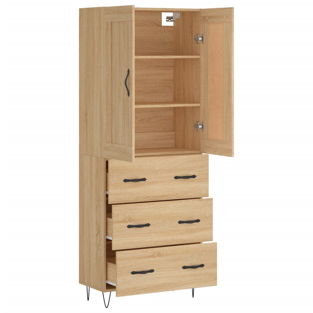 Buffet haut Chêne sonoma 69,5x34x180 cm Bois d'ingénierie - XIOS