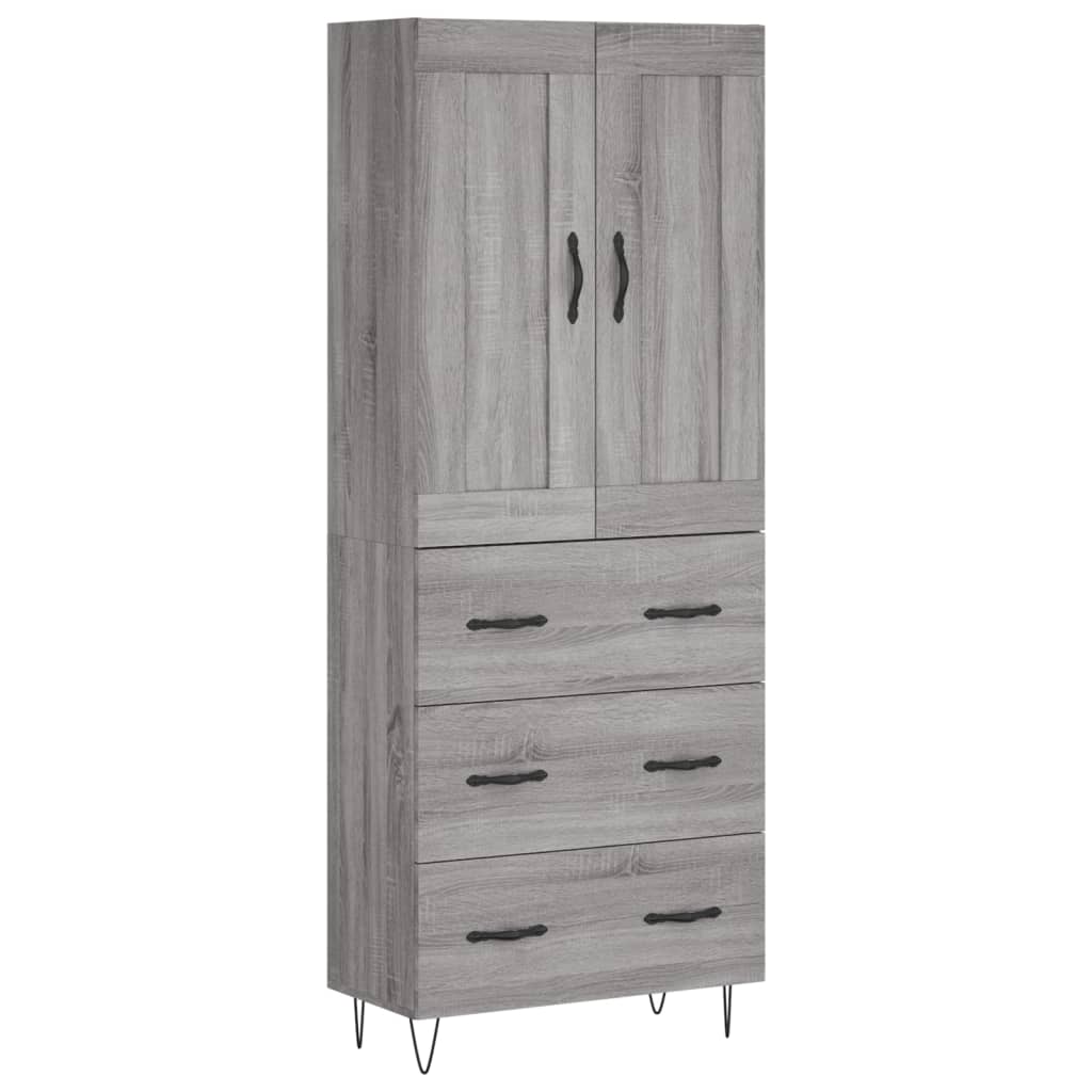 Buffet haut Sonoma gris 69,5x34x180 cm Bois d'ingénierie - XIOS
