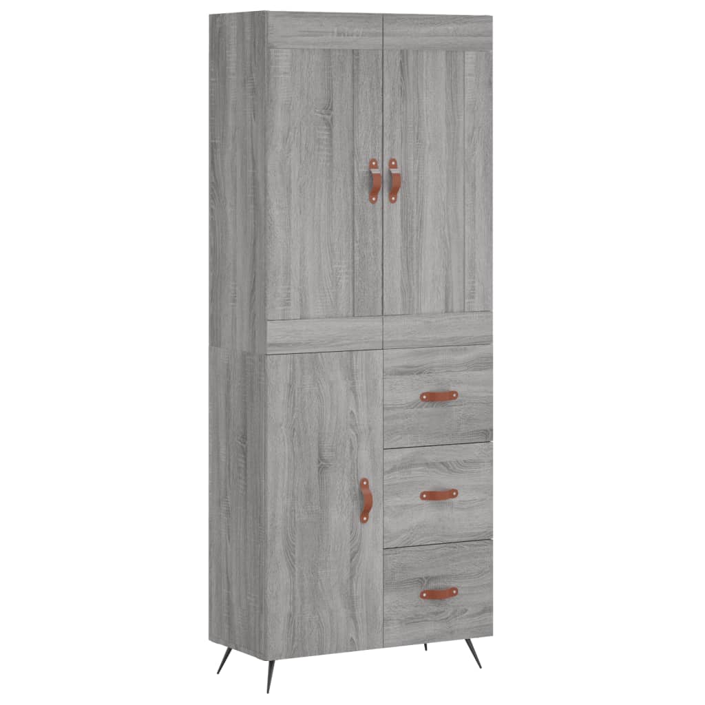 Buffet haut Sonoma gris 69,5x34x180 cm Bois d'ingénierie - XIOS