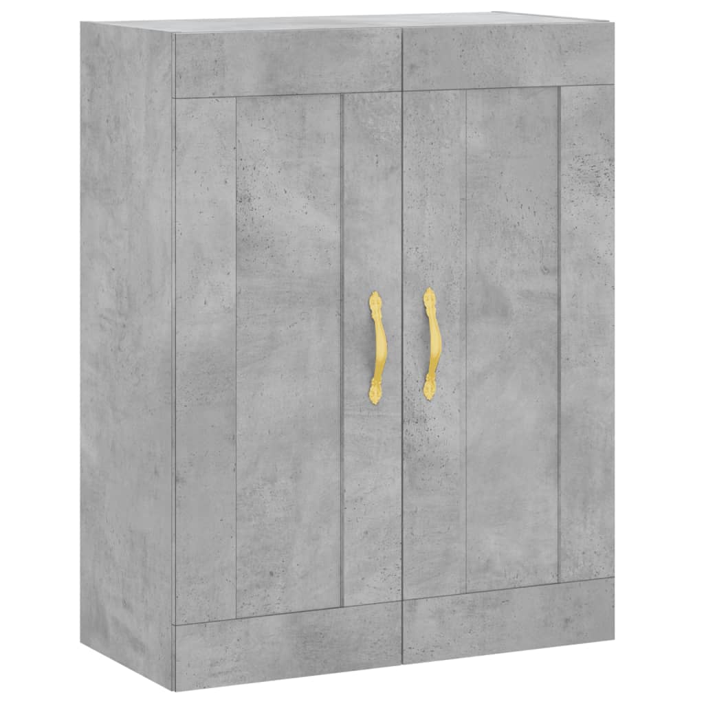 Buffet haut Gris béton 69,5x34x180 cm Bois d'ingénierie - XIOS