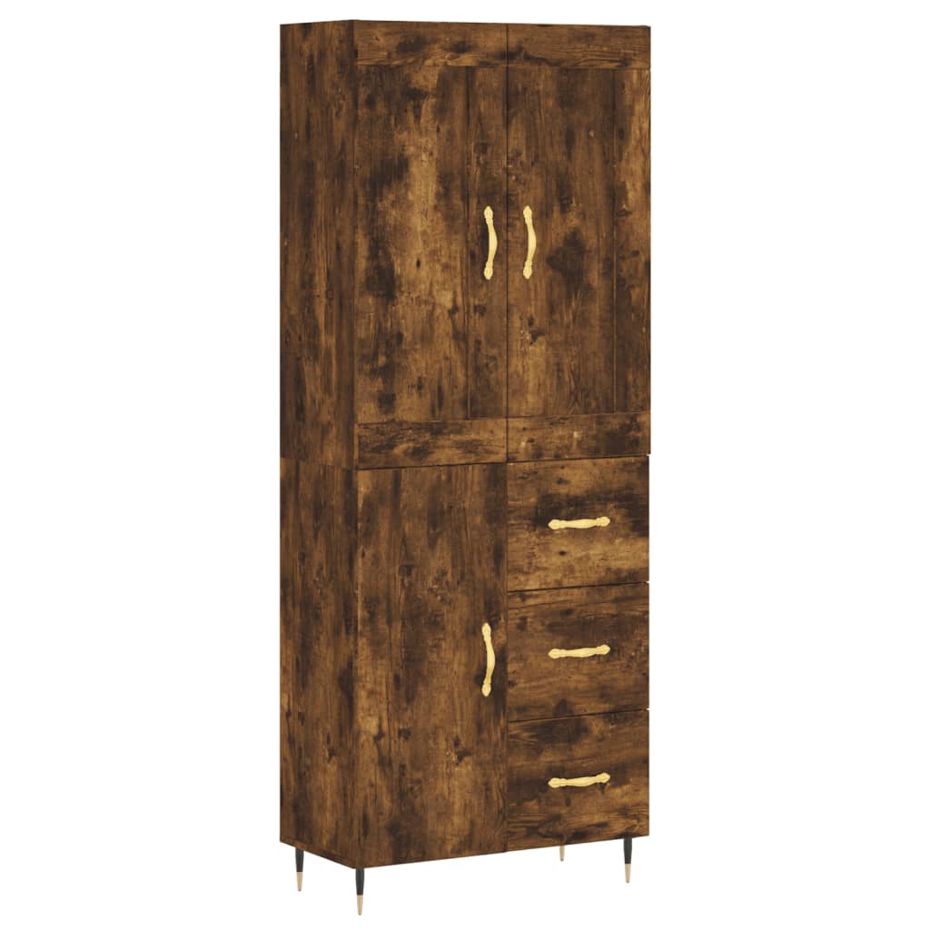 Buffet haut Chêne fumé 69,5x34x180 cm Bois d'ingénierie - XIOS