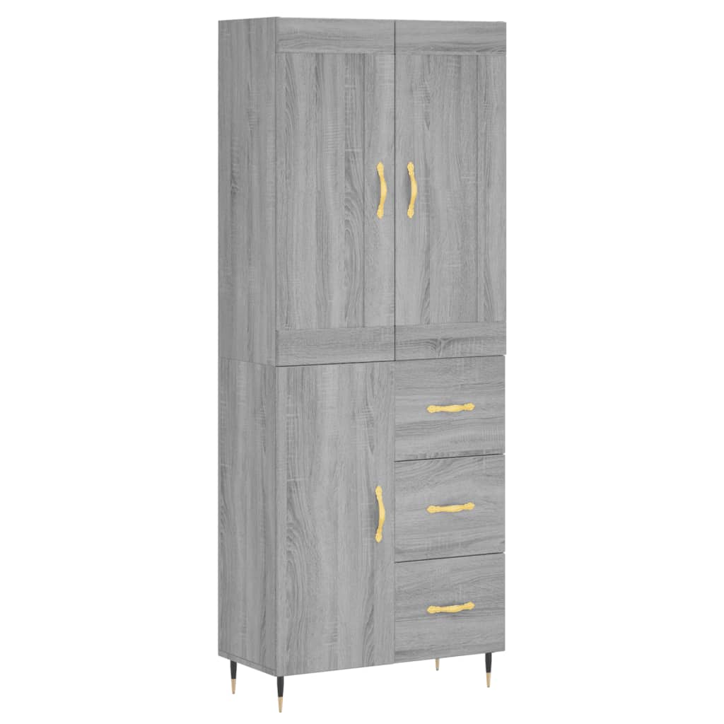 Buffet haut Sonoma gris 69,5x34x180 cm Bois d'ingénierie - XIOS